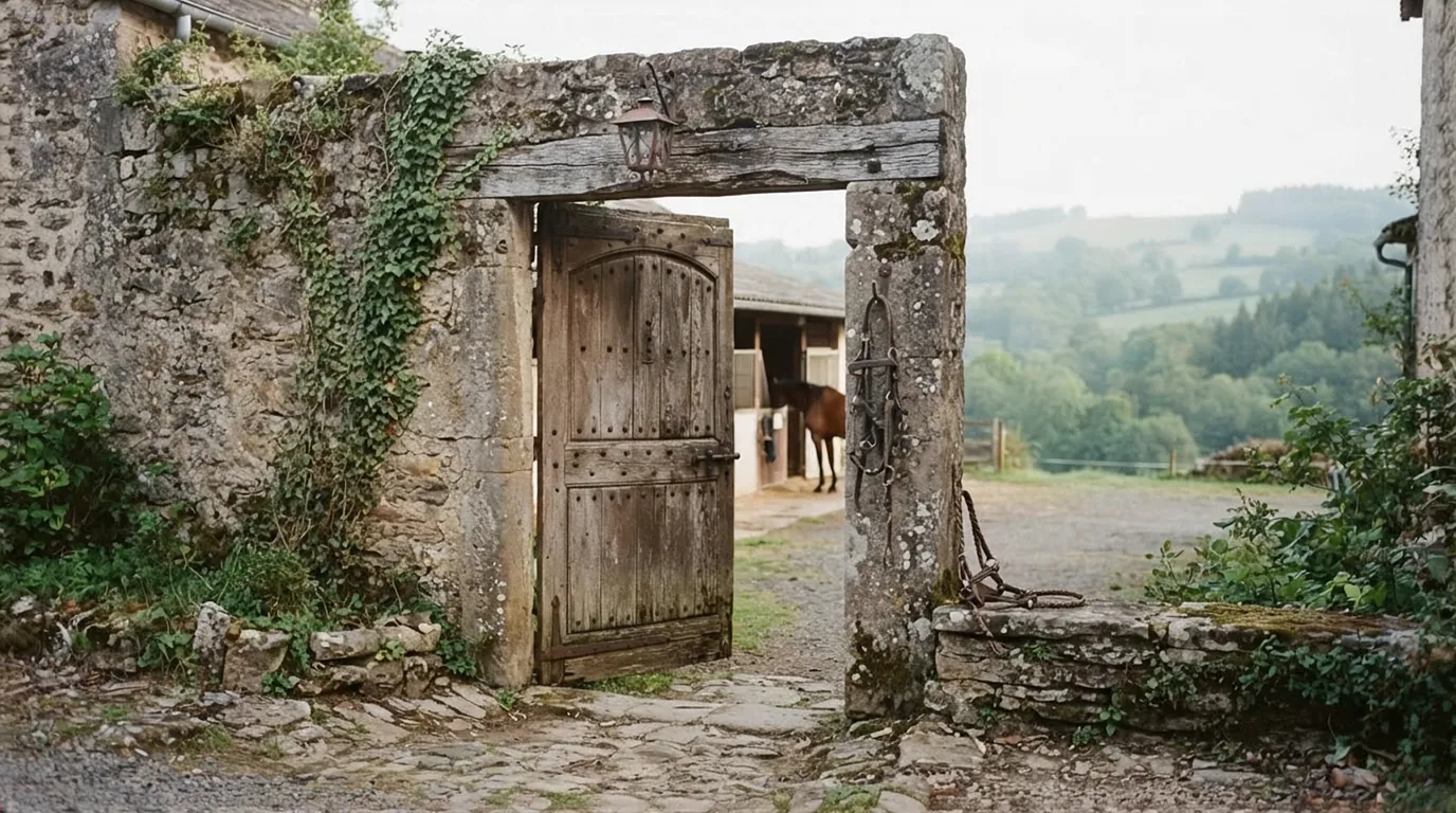 Entrée du Lusitaniens de Tralbaud, centre équestre à Lesterps